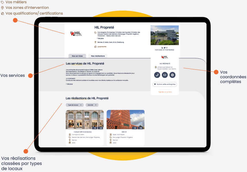 Voici comment votre page entreprise sera vue
