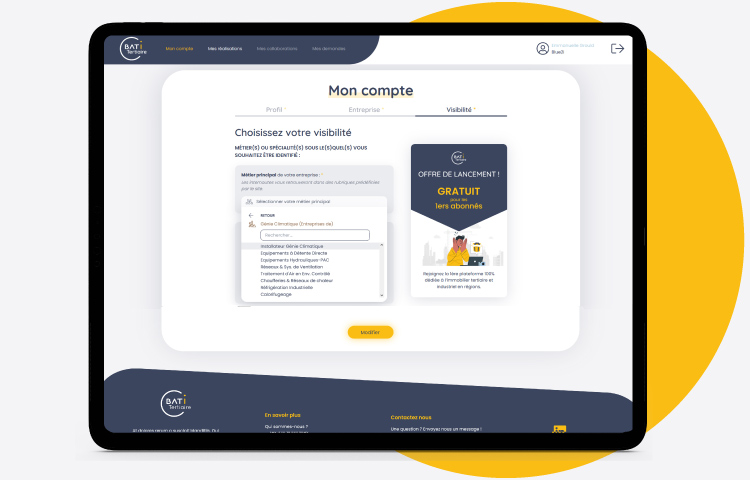 Inscrivez-vous, créez votre page entreprise